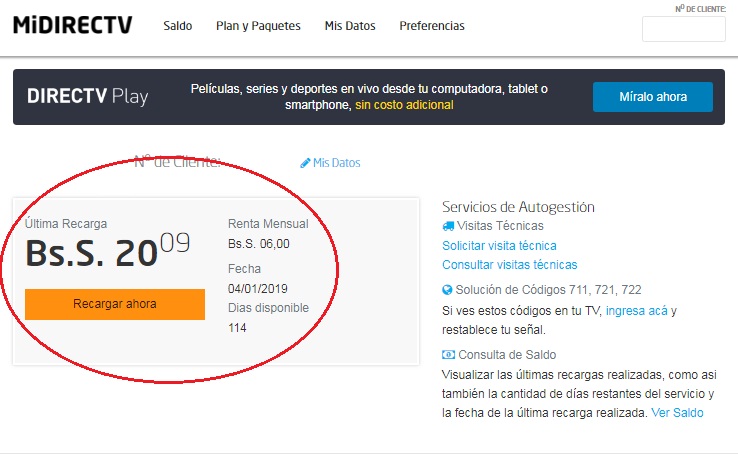 Cómo saber cuánto debo en DIRECTV midirectv