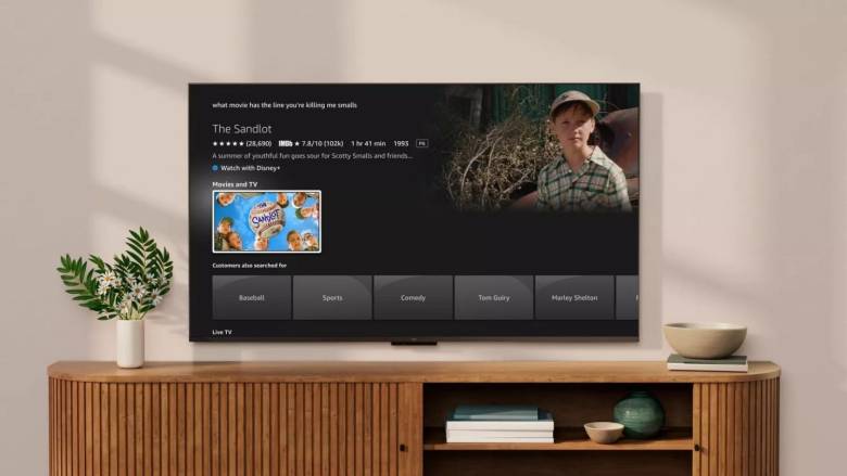 Search on an Amazon Fire TV with artificial intelligence